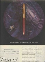 Parker 61 Pen Magazine Ad 1957 Fountain Pen That Fills Itself  - $17.82