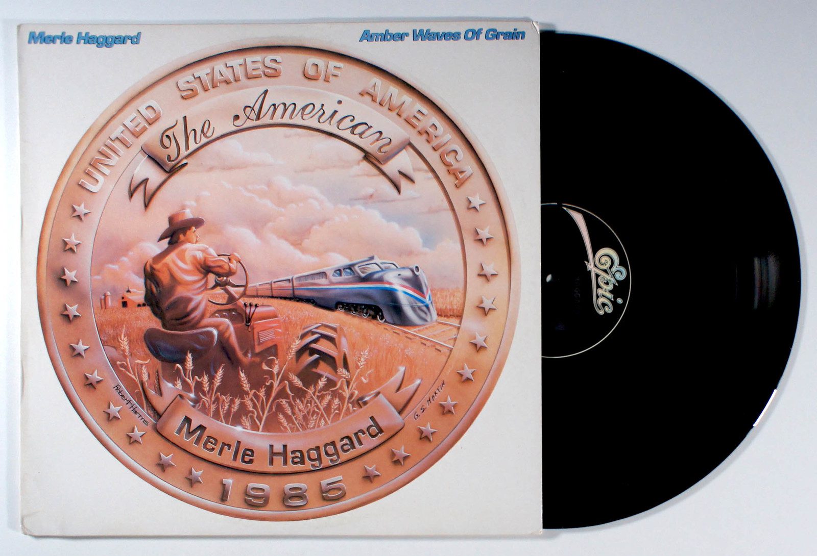 Merle Haggard - Amber Waves of Grain (1985) Vinyl LP • The American, Cou... - $15.61