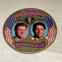 Bill Clinton &amp; Al Gore Inauguration Pin Political Button A New Beginning C2 - $7.87