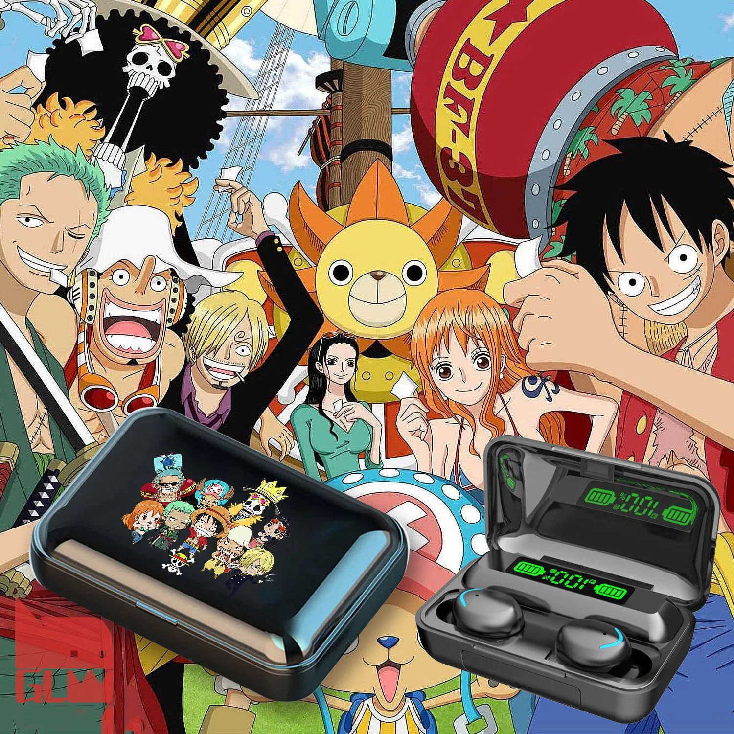 Anime One Piece Monkey D. Luffy Earphone Cartoon Smart Touch Wireless Sports - £18.30 GBP