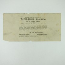 W.M. Williams Eldorado Ohio Water-proof Blacking for Leather Advertising... - $9.99