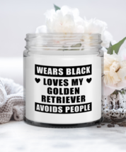 Golden Retriever Candle - Wears Black Loves My Dog Avoids People - Funny 9 oz  - $19.95