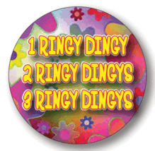 1 LILY TOMLIN RINGY SKIT FROM LAUGH IN 3" Pin Buttons  HALLLOWEEN COSTUM... - $8.24
