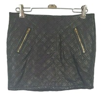 Express Skirt 2 Women Black Diamond Pattern Back Zipper Lined Mini Lengt... - $22.07