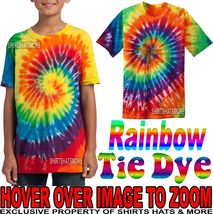 Youth Tie Dye Rainbow T-Shirt Tye Died XS, S, M, L, XL Boys Girls Kids Child - £11.18 GBP+