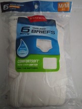 One Pack 6 Hanes Tagless Boys Briefs White ComfortSoft Size M 10-12 New - £6.92 GBP