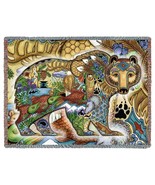 72x54 GRIZZLY BEAR Native American Southwest Tapestry Afghan Throw Blanket - $1,181.06 MXN