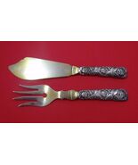 European Silver Sterling Fish Serving Set 2pc Gold Washed w/Rose Hollow ... - €264,20 EUR