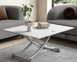 White Lift Top Coffee Table Converts To Dining Table, Height Adjustable ... - $368.99