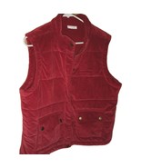 Charter Club Womens L/XL Puffer Vest Red Soft Velvety Corduroy Velvet Sn... - $32.49 CAD