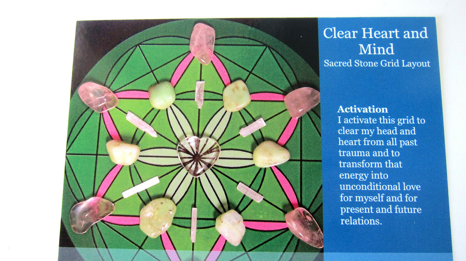 Clear Heart and Mind Grid Card 4x5in Glossy Cardstock Past Trauma Hurts ... - $1.67