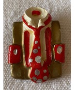 ⭕VTG, Art Deco, 70s/80s brooch, clay, ceramic, hand painted, shirt, suit... - $18.97 CAD
