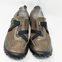 Privo Womens Brown Bronze Leather  Hook &amp; Loop Comfort Sneaker, Size 8 - £20.97 GBP
