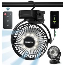 Portable Clip On Fan 65 Working Hours, Camping Fan With Led Lights &amp; Hook, 12000 - £39.48 GBP