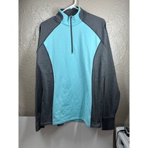 Noble Outfitters Womens Gray Aqua Raglan Sleeve Activewear Shell 1/4 Zip... - $511.24 MXN