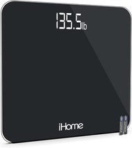 Ihome Digital Scale Step-On Bathroom Scale - Ihome High Precision Body, Black - £28.37 GBP