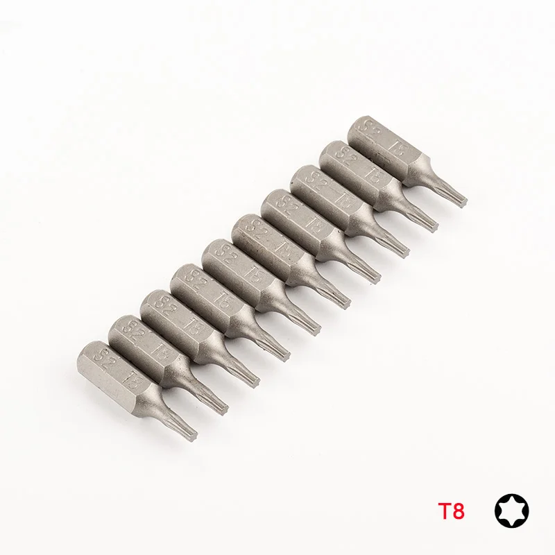 10pcs S2 Alloy Steel 25mm Long Torx Screwdriver Bits Set 1/4&quot; Hex Shank T8 T10 T - £130.92 GBP