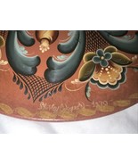 Vintage Norwegian ROSEMALING PLATE 12&quot; Wood signed ODEGAARD Iowa Artist - $197.00