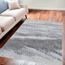 5&#39; X 8&#39; Blue and Gray Abstract Area Rug - £304.12 GBP