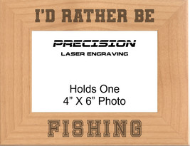 Rather Be Fishing Engraved Wood Picture Frame - 4x6 5x7 - Sports Outdoors Gift - £19.17 GBP+