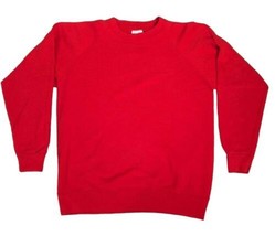 VTG 80s 90s Santee Pluma Crew Neck Sweatshirt Adult Medium Red Blank Made USA - £23.30 GBP