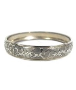 Vintage  Silver Running Giraffes Bangle Bracelet Signed MARINO African S... - $17.81