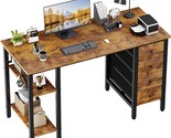 47 Inch Computer Desk With 4 Drawers &amp; Storage Shelves, Writing Work Stu... - $203.99