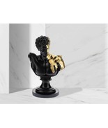Greek God Hermes Bust Statue Black Limited Sculpture Home Decor 12.2 inc... - $148.00