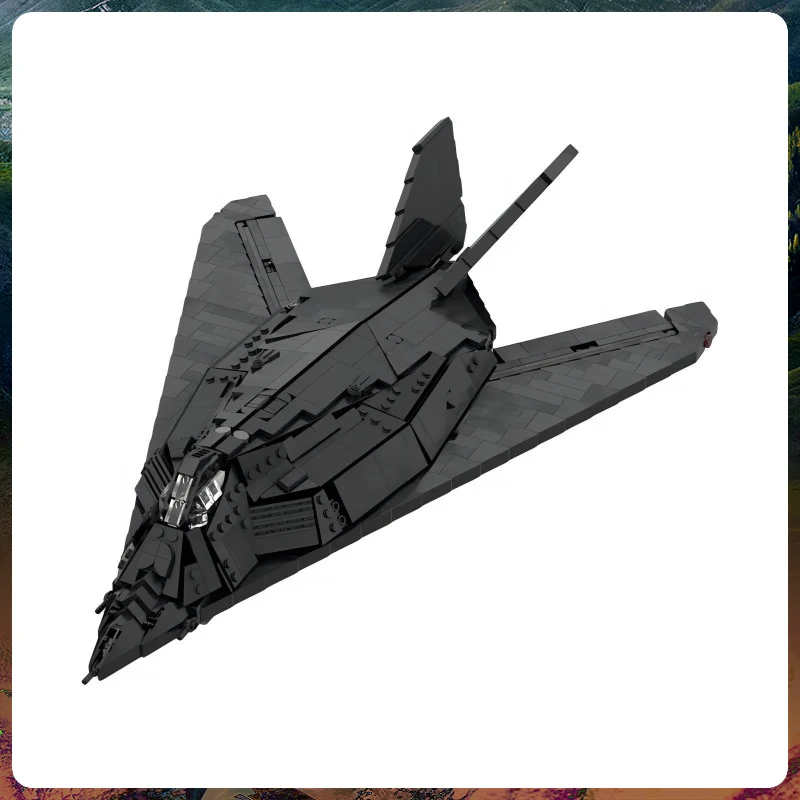 Military Series MOC Building block Nighthawk F-117 Stealth Aircraft DIY Assembly - £227.83 GBP