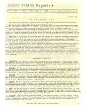 ARMY TIMES REPORTS December 1953 4-page newsletter - $14.84