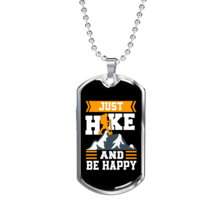 Camper Necklace Just Hike and Be Happy Necklace Stainless Steel or 18k Gold Dog - £37.84 GBP+
