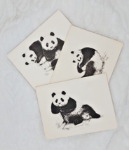 Friends of the National Zoo - Pandas 3 Blank Greeting Cards 1980 Warren Cutler - £10.15 GBP