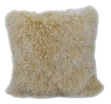 HomeRoots 334386 Champagne Tibetan Lamb Pillow - £125.59 GBP