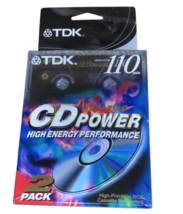 TDK CD Power 110 High Bias Blank Audio Cassette Tapes 2 Pack NEW SEALED - £7.35 GBP