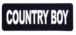 Country Boy - Logo Iron On Sew On Embroidered Patch 4&quot;x 1 1/2&quot; - £3.98 GBP