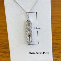 1.50Ct Emerald Cut Simulated Moissanite Women&#39;s Pendant 14k White Gold Plated - £65.78 GBP