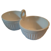 Mud Pie Circa Double Dip Set White Bowl No Spreader - £16.37 GBP