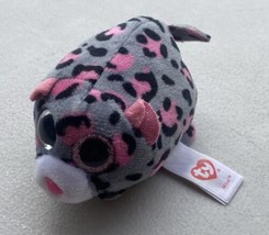 TY Teeny Tys MILES the Leopard 4&quot; Stackable Plush Toy Stuffed Animal 2016 Gray - £5.90 GBP