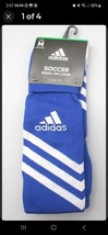 ADIDAS~Medium~Unisex Bold Blue Soccer Mundial Zone Cushion Over The Calf Socks - £7.90 GBP