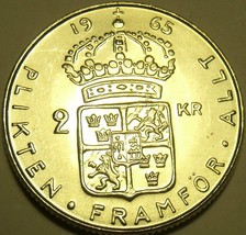 Huge Silver Sweden 1965-U 2 Kronor~We have Gem Unc silver Coins - £22.56 GBP