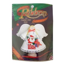 Holiday Ribbon Embroidery Ornament Kit NEW Angel Santa Claus Xmas Cross Stitch - £11.63 GBP
