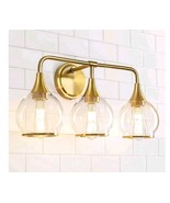 New Three Light Vanity Light Gold Fixture Wall Lamp Modern New In box - $719.91 MXN