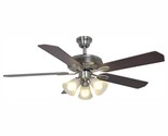 Hampton Bay Glendale 52 in. LED Indoor Brushed Nickel Ceiling Fan with L... - £57.31 GBP