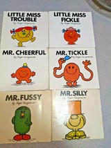 Lot 2 Little Miss &amp; 4 Mr Men Books Trouble Fickle Cheerful Tickle Fussy Silly - $8.58