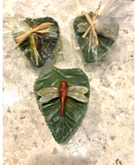 ILLUMINATIONS Floating Purple Green Dragonfly Leaf Candle New NWT Textured - $93.52 MXN