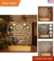 Gifts for Him, I Love U to My Husband's Gifts with Warm Light for Home D... - $42.75