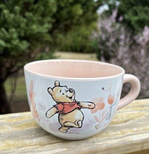 Primary image for Winnie the Pooh Peach Spring Flowers Ceramic Coffee Soup Mug Bowl Cup 20oz New