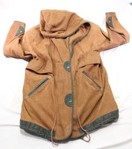 Vintage Adventure Bound By Wilsons Leather Hooded Jacket M Brown &amp; Green - $38.53