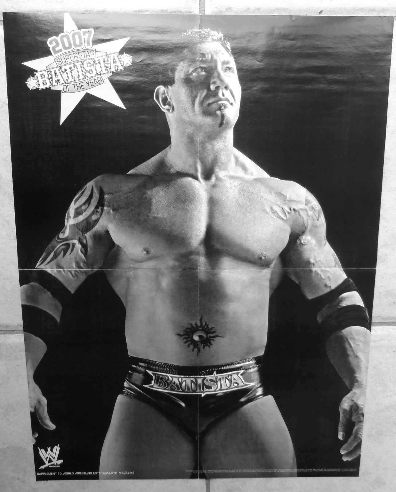 Primary image for  Batista WWE WWF Poster 2007 Superstar Of The Year 24*20 Inch Wrestling Colour