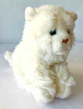 Fluffy White Kitty Cat Blue Eyes Pink Nose Plush Animal Alley Toys R Us 10&quot; - £13.13 GBP